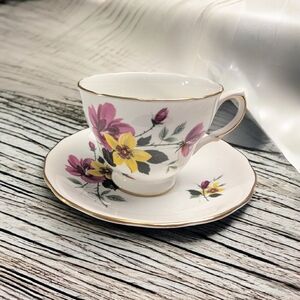 Vintage Queen Anne Floral Tea Cup and Saucer